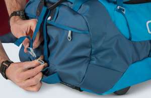 Detachable strap allows an additional bag to be attached for easy travel
